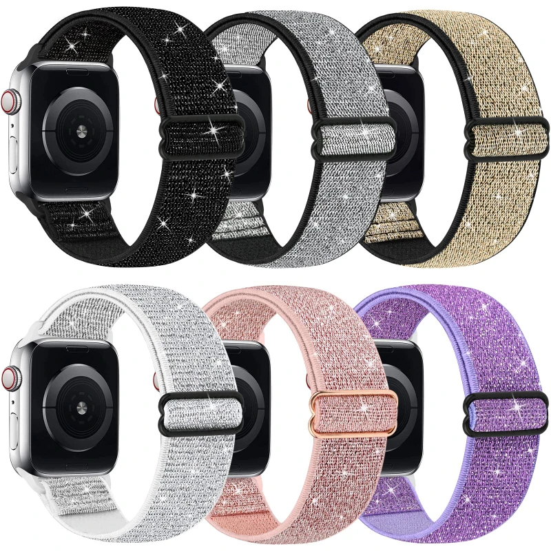 Nylon Strap for Apple watch band 41mm 40mm 44mm 45mm 49mm 42mm 46mm Elastic Leopard bracelet iWatch series 10 9 8 7 se 6 5 Ultra