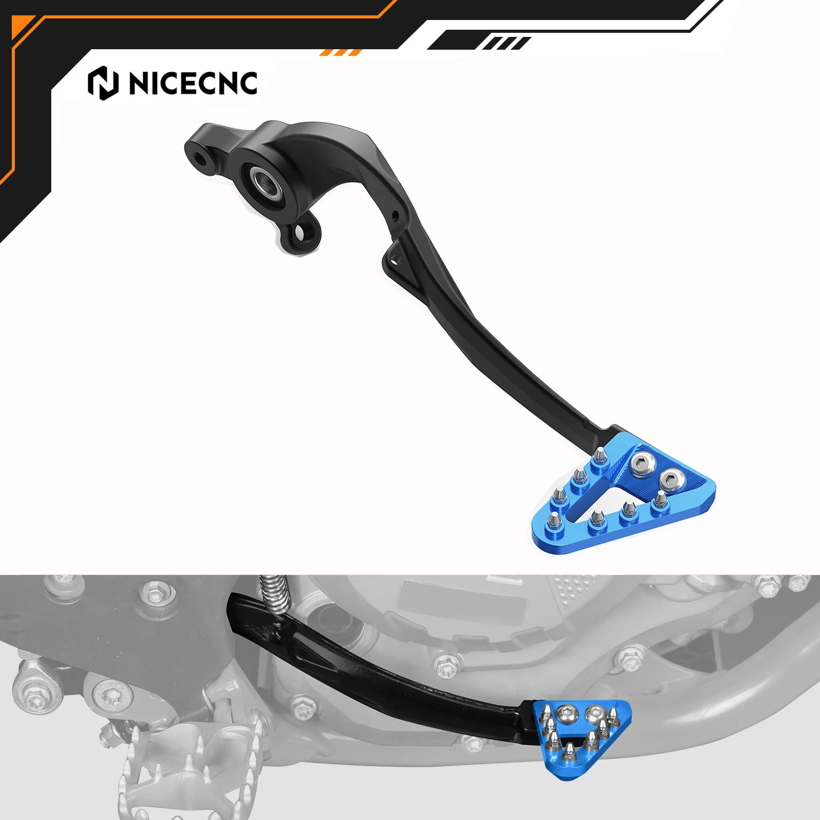 

NICECNC For Husqvarna TE300 TE300i TE250i TE250 FE350 FE450 FE501 TX300 2017-2025 Adjustable Forged Aluminum Brake Pedal Lever