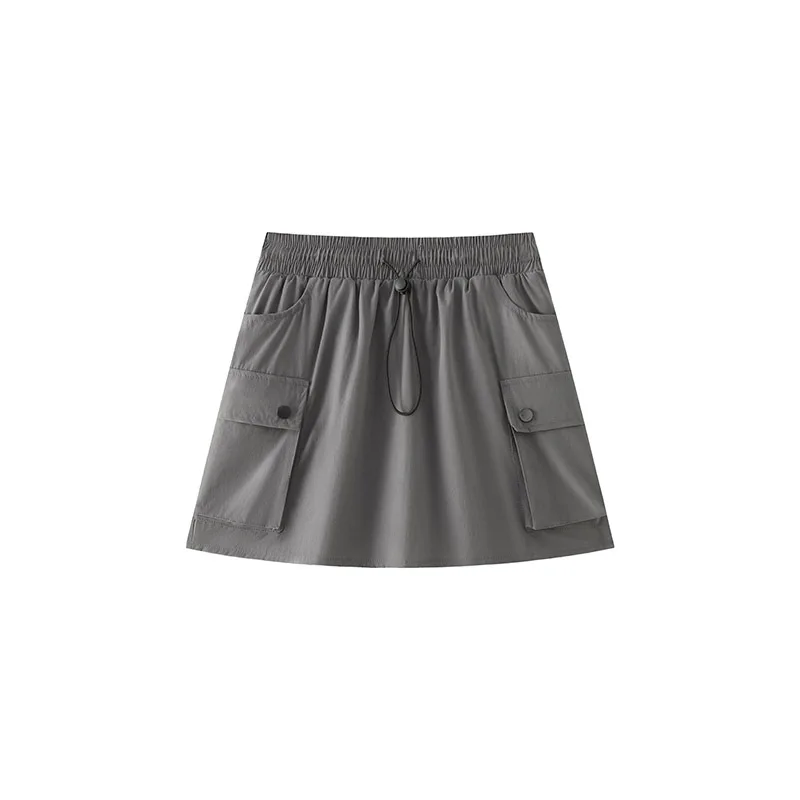 Fashion Grey Retro Safari Style All-Match Sexy Mature Hot Self-Cultivation Feminine Street Outing Women'S Short Skirt Y2k Skirt