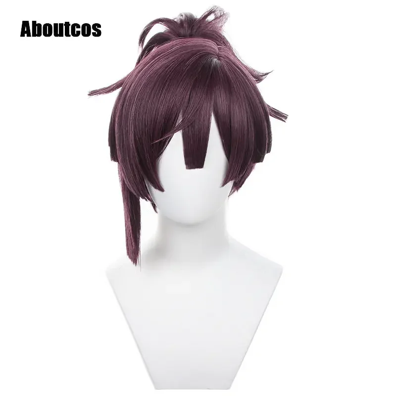 2025 NewAboutcos Yuzuriha Hell Paradise Wig Cosplay Jigokuraku Costume Hair Purple Ponytail Wigs AA