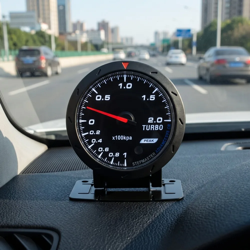 60MM Car Lighting Black Face Car Gauge Car Meter Turbo Boost Gauge with Sensor