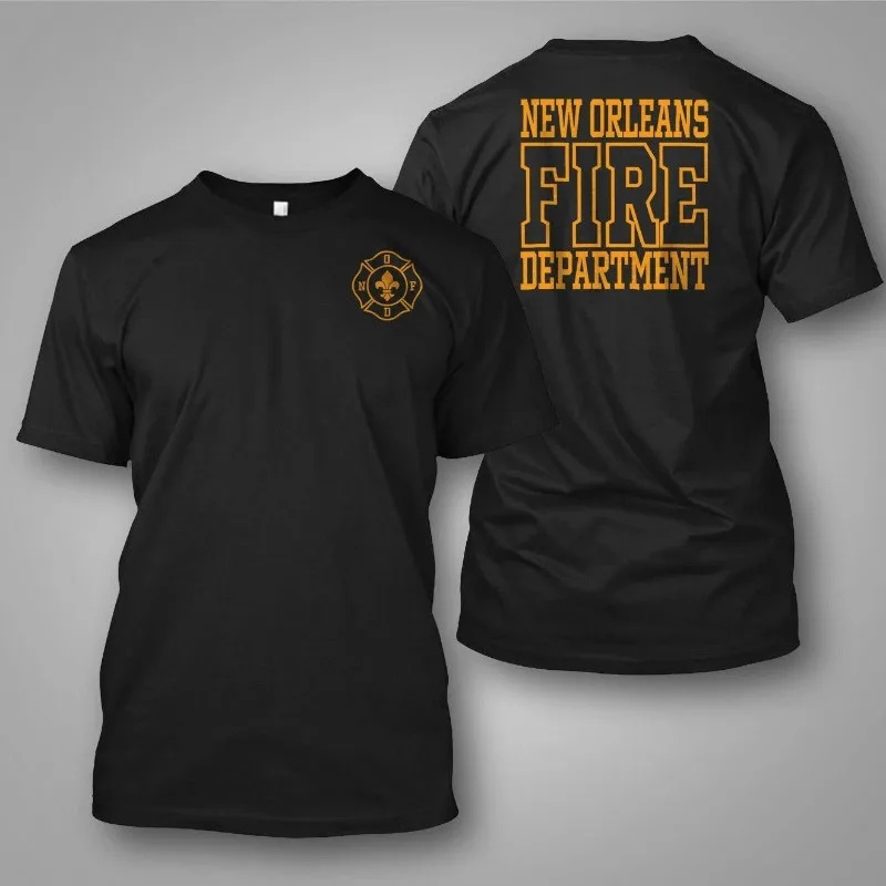 Trend 25 Summer New Arrivals: New Orleans Fire Department's Frontline-style Letter Printed Pure Cotton Short-Sleeve T-Shirt