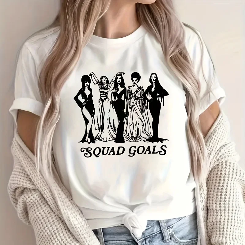 

Halloween Pattern Printed Women's T-shirt Fashion Summer O-neck Harajuku Top Tees Casual Short Sleeved Female Clothing