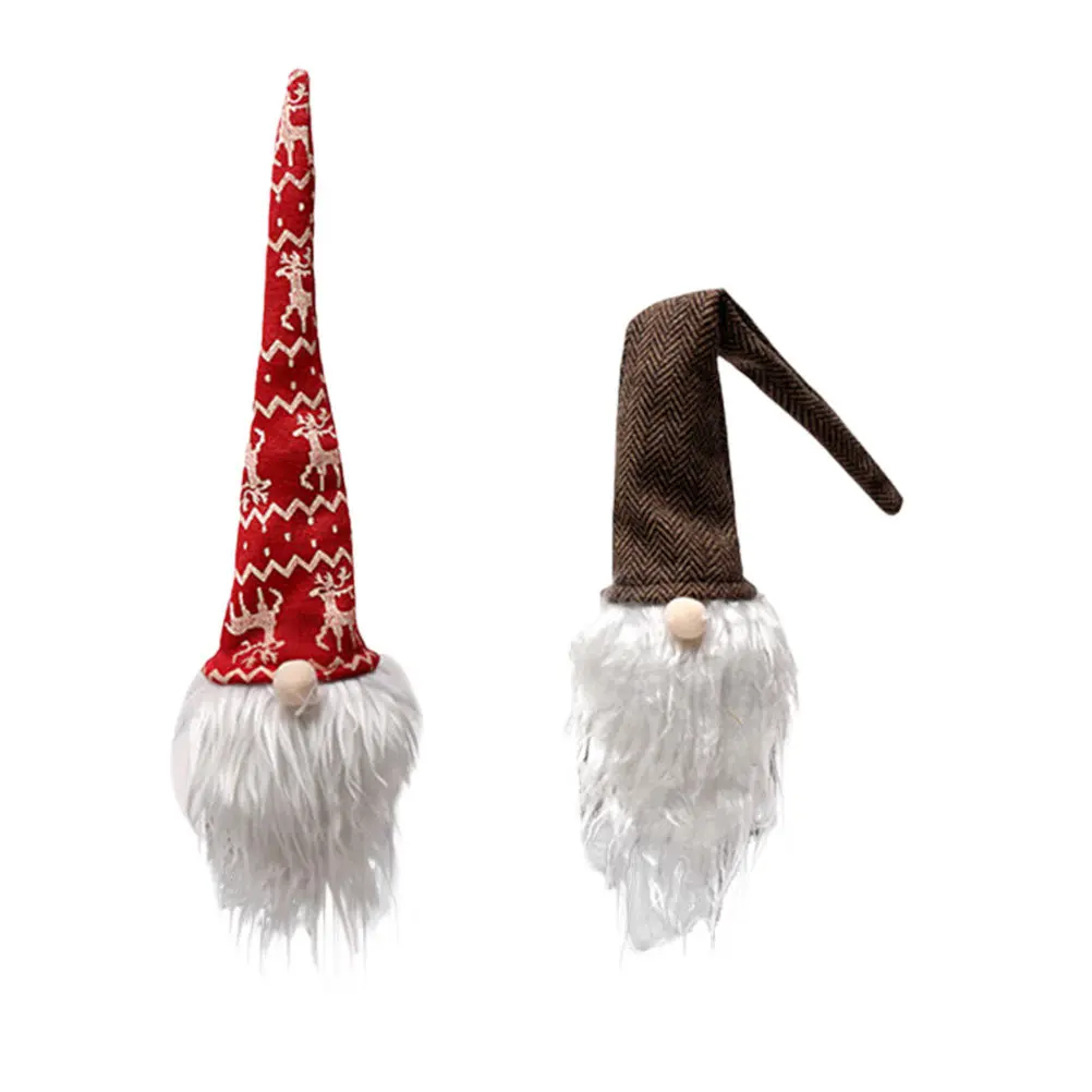 

2Pcs Christmas Decorations Santa Claus Red Wine Bottle Covers Xmas Party Bottle Hats Wine Decors Santa Decors Party Supplies