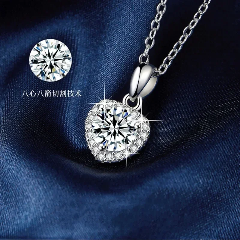 Shining Heart Pendant 1Ct Moissanite Diamond Necklace for Women, Luxury PT950 Platinum Ladys Chain GRA Certified Fine Jewelry