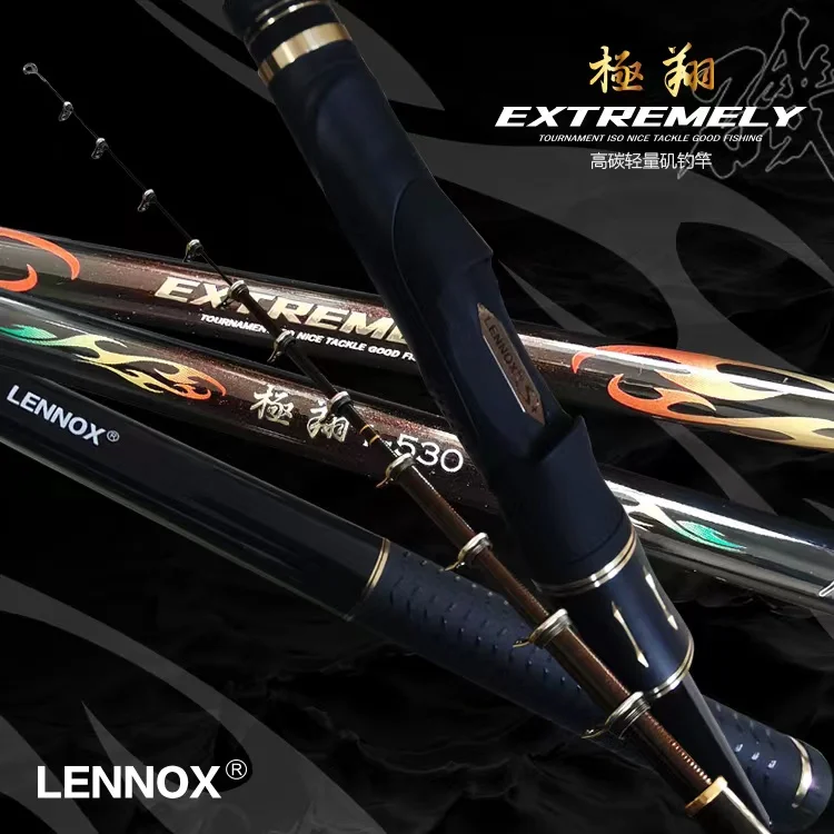 

LENNOX Ultralight High Carbon Rock Fishing Rod 5.3m rock rod 1.0# Telescopic Spinning Rock Fishing for Coast Sea Fishing Snapper