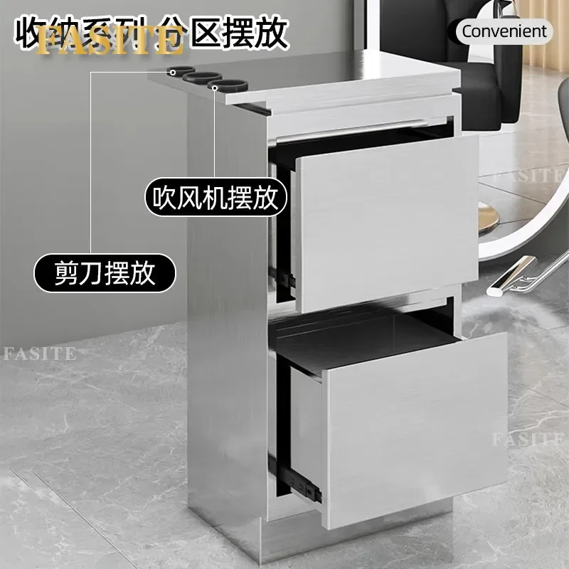 For Hair Stainless Steel Barber Tool Cabinet Storage Workbench Simple Hairdressing Station Durable Professional