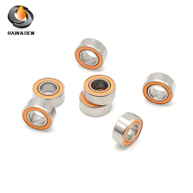 

MR105RS Bearing ABEC-7 (10PCS) 5X10X4 mm Miniature MR105-2RS Ball Bearings Orange Sealed MR105 2RS Quality