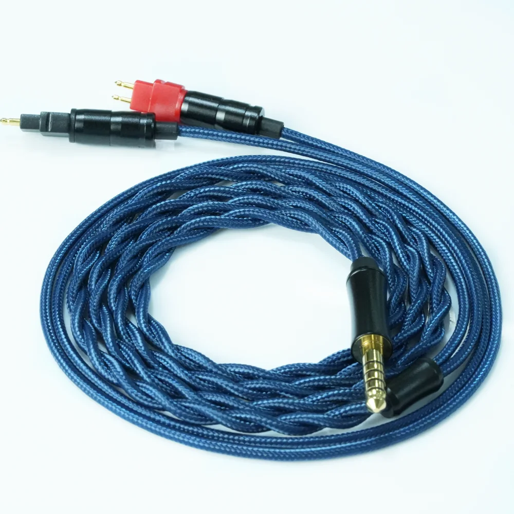 XINHS X18 2-adriges, versilbertes Einzelkristall-Kupfer-Kabel für Kopfhörer mit Koaxial-HD650/1-zu-2-Buchsen, Dual-3,5-mm/4,4-mm-Balancenkabel – Detail 3