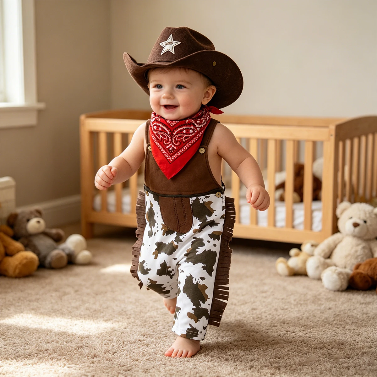 Baby Boys Clothes Cowboy Romper Sets Toddler Halloween Carnival Cosplay Dress up Birthday Party Children Clothing 3 Months-3T