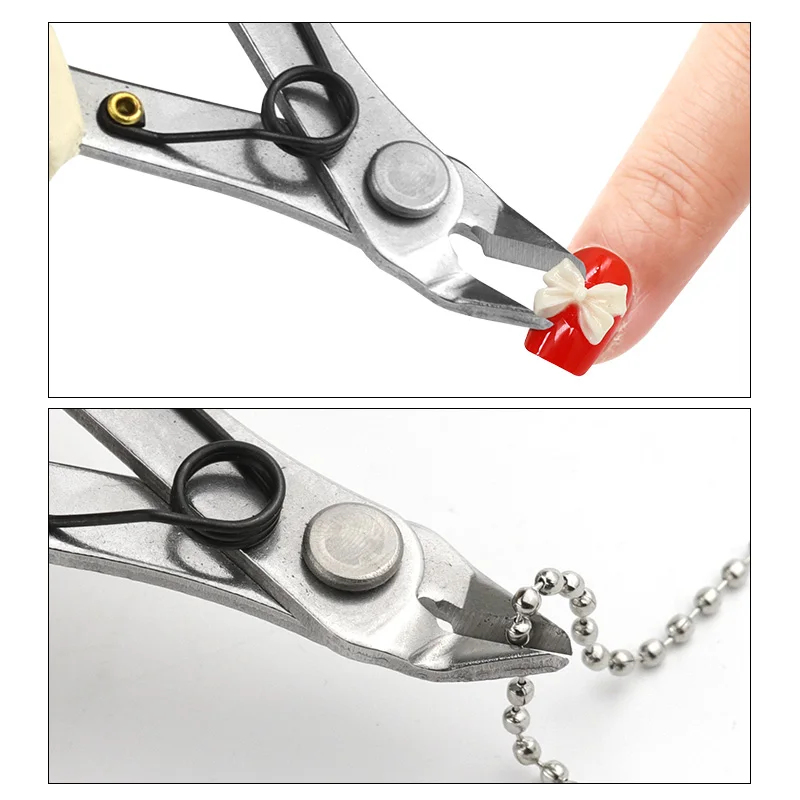 Stainless Steel Pointed Nose Pliers 45 # Steel Handle White Handle Diagonal Thread Cutting Pliers Hand Tools