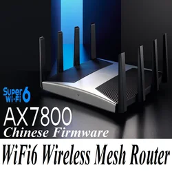 8 Antennas, WiFi6 Wireless Mesh Turbo Router Wi-Fi 6 AX7800, 802.11AX, 2.4GHz 574M + 5GHz 7206M, 1000M WAN/LAN, 2.5G SFP Port