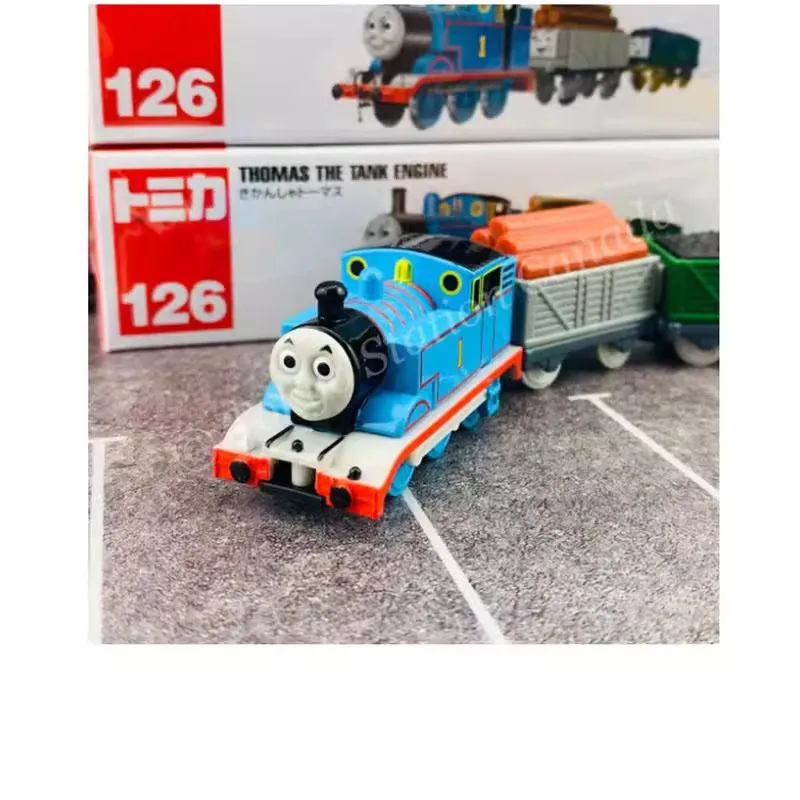 Takara Tomy Tomica Tomika 126 Thomas, Kit de modelo de motor de tanque, figura de Anime, aleación de Metal fundido a presión, modelo de coche de juguete para niños