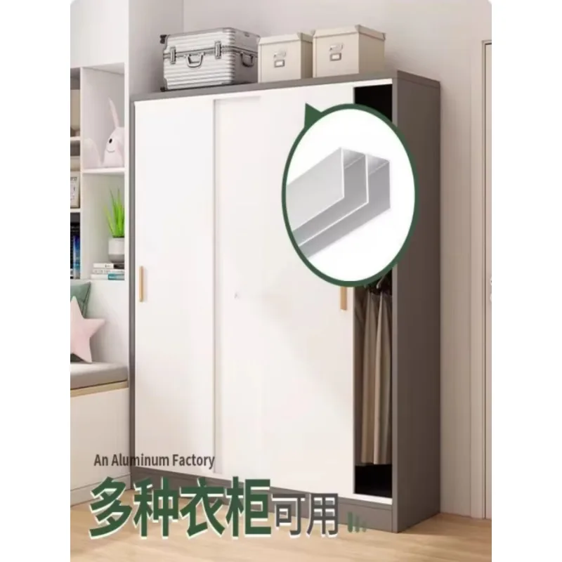 U-shaped Groove Aluminum Sliding Door Track, 4cm Thickened Guide Rail for Wooden Sliding Door
