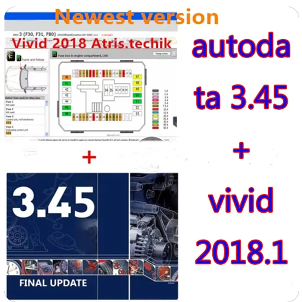 2024 Hot AutoData 3.45 Car Software + Vivid Workshop Data Atris-Stakis Technik 2018.01V Multi languages Polish Spanish Link HDD