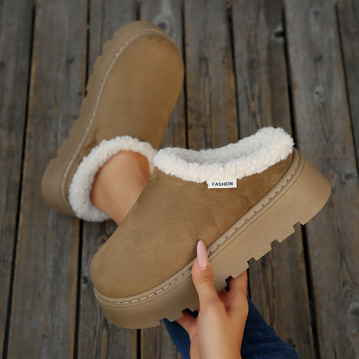 Women Platform Boots 2025 New Thickened Fluff Shoes Woman Comfortable Luxury Fashion Ankle Boots Women Trend Comfortable Shoes