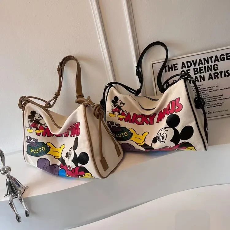 Disney Mickey Mouse Capacity Shoulder Bags Tote Cute Female College Student One Shoulder Crossbody Bag