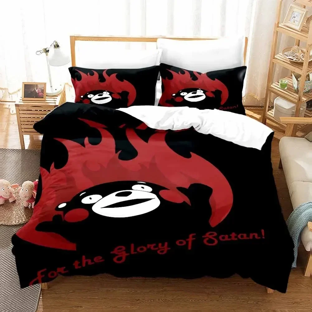 

3D Print Kawaii Cartoon Comics Kumamon Bedding Set Double Twin King Duvet Cover Comforter Pillowcase Boys Girls Adults Bedroom