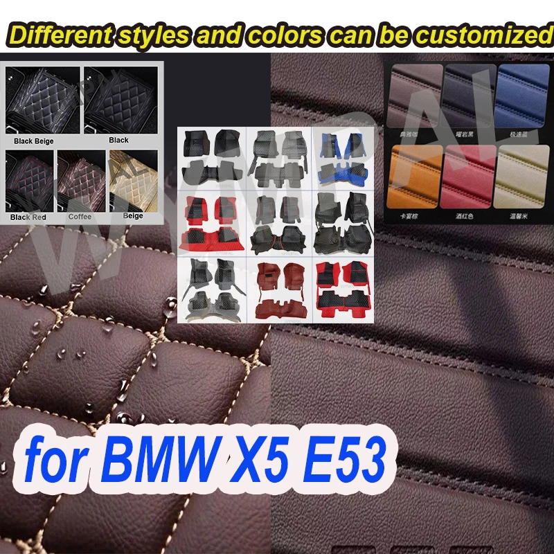

LUXURY Car floor&Trunk mats for BMW X5 E53 2004 2005 2006 2007 Custom auto foot Pads automobile carpet cover interior accessorie
