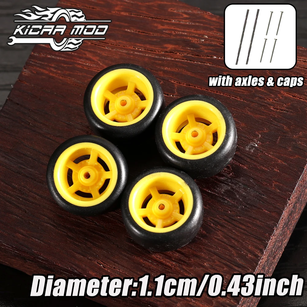 

KicarMod 1/64 модели автомобиля желтые колеса шины автомобиль игрушка для Hot Wheels Tomica хобби модифицированные детали 4 шт. (1 комплект)