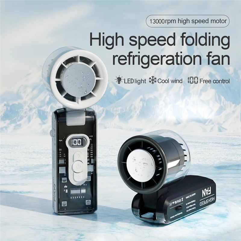 ABWZ-Portable Fan Semiconductor Refrigeration High-Speed Fan Rechargeable Handheld Outdoor Turbo Fan Air Conditioner
