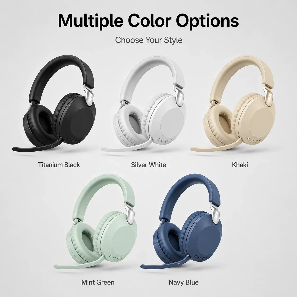 Over-Ear Gaming Headset Bluetooth Headphones, Bluetooth 5.3, 40mm Dynamic Driver, Hi-Fi Sound, 14H Battery Life, Clear Calls
