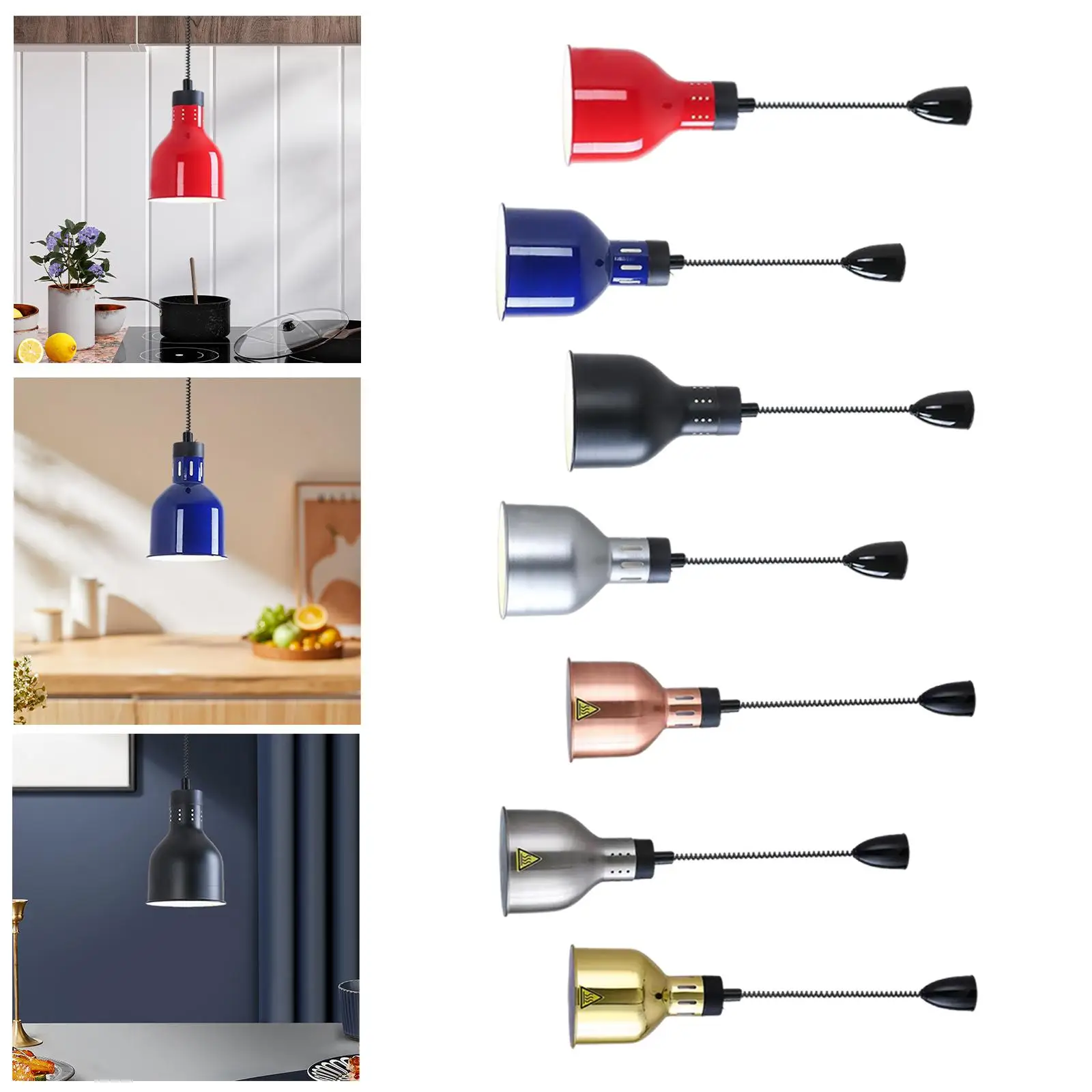 Lampe chauffante rétractable pour aliments, lampe chauffante pour aliments chauds, cafétéria, restaurant frit, jetable