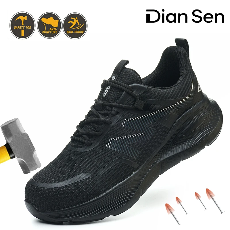 

Мужская всесезонная повседневная обувь, рабочие кроссовки, противоударная защитная обувь, защитная обувь со стальным носком, неразрушимая обувь