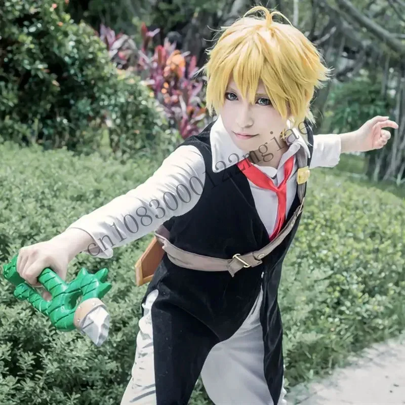 Disfraz de Meliodas de los siete pecados capitales, conjunto de pelucas sintéticas de Anime del pecado de la ira del dragón, disfraces de Halloween para hombres CMM221