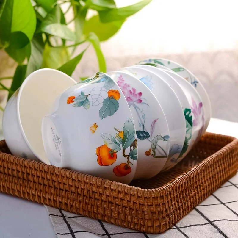 4.5inch, 6pcs, bone china rice bowl, pretty bowl, vintage bowl small, Japanese bowl, ceramic bowls for food, microwave bowl