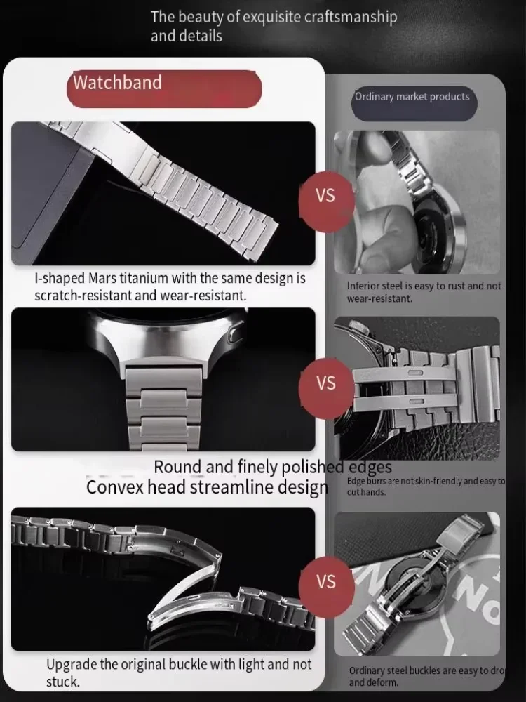 22mm Titanium Metal Strap For Huawei Watch 5 GT6 Pro GT6 GT5-4-3 46mm Lightweight Bracelet Wristband Huawei 4 3 Pro 46mm Correa