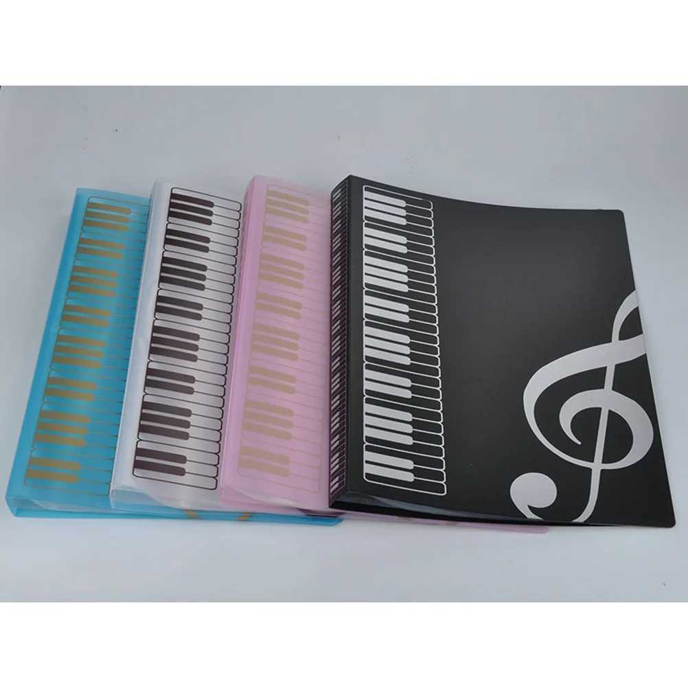 

Pink 40 Pockets File Folder Transparent Skidproof Music Sheet Holder Waterproof Durable for Documents Filing File