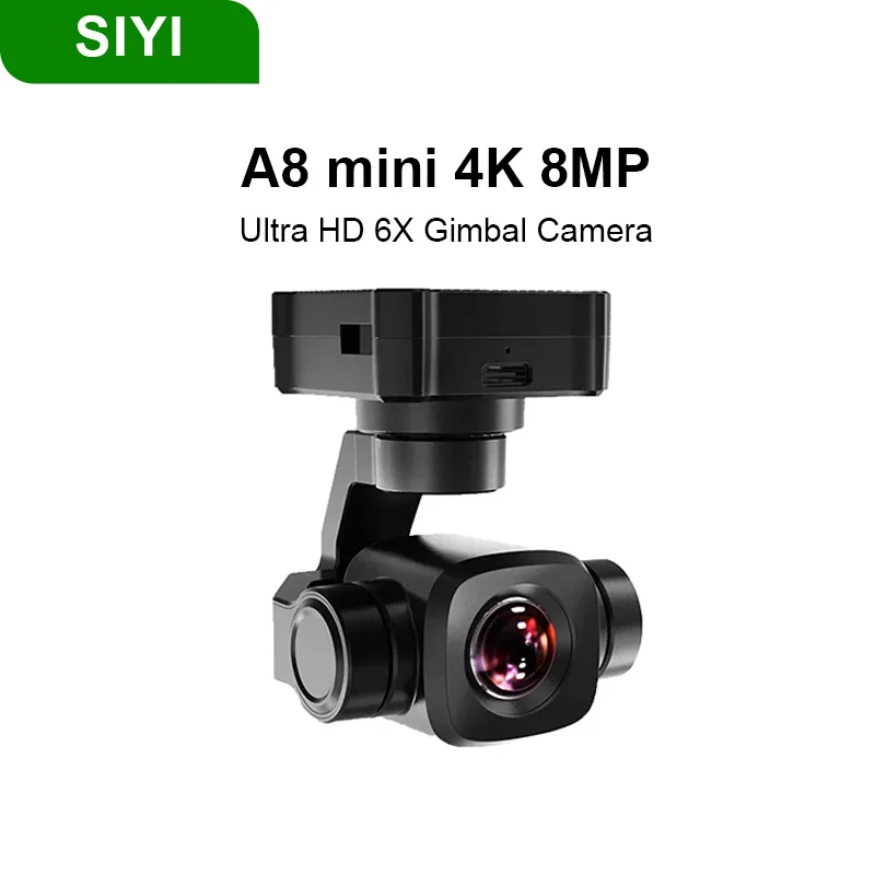 

SIYI A8 mini 4K 8MP Gimbal Camera Ultra HD 6X Digital Zoom Gimbal Camera with 1/1.7 inch Sensor 55x55x70mm 95g Lightweight