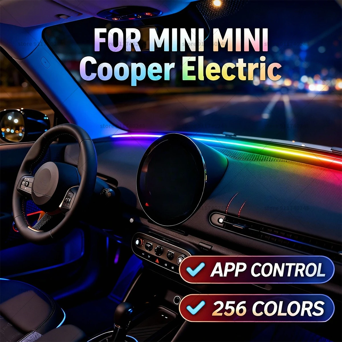 

Декоративная световая полоса для MINI MINI Cooper Electric, цветная акриловая звукоизоляционная полоса для лобового стекла