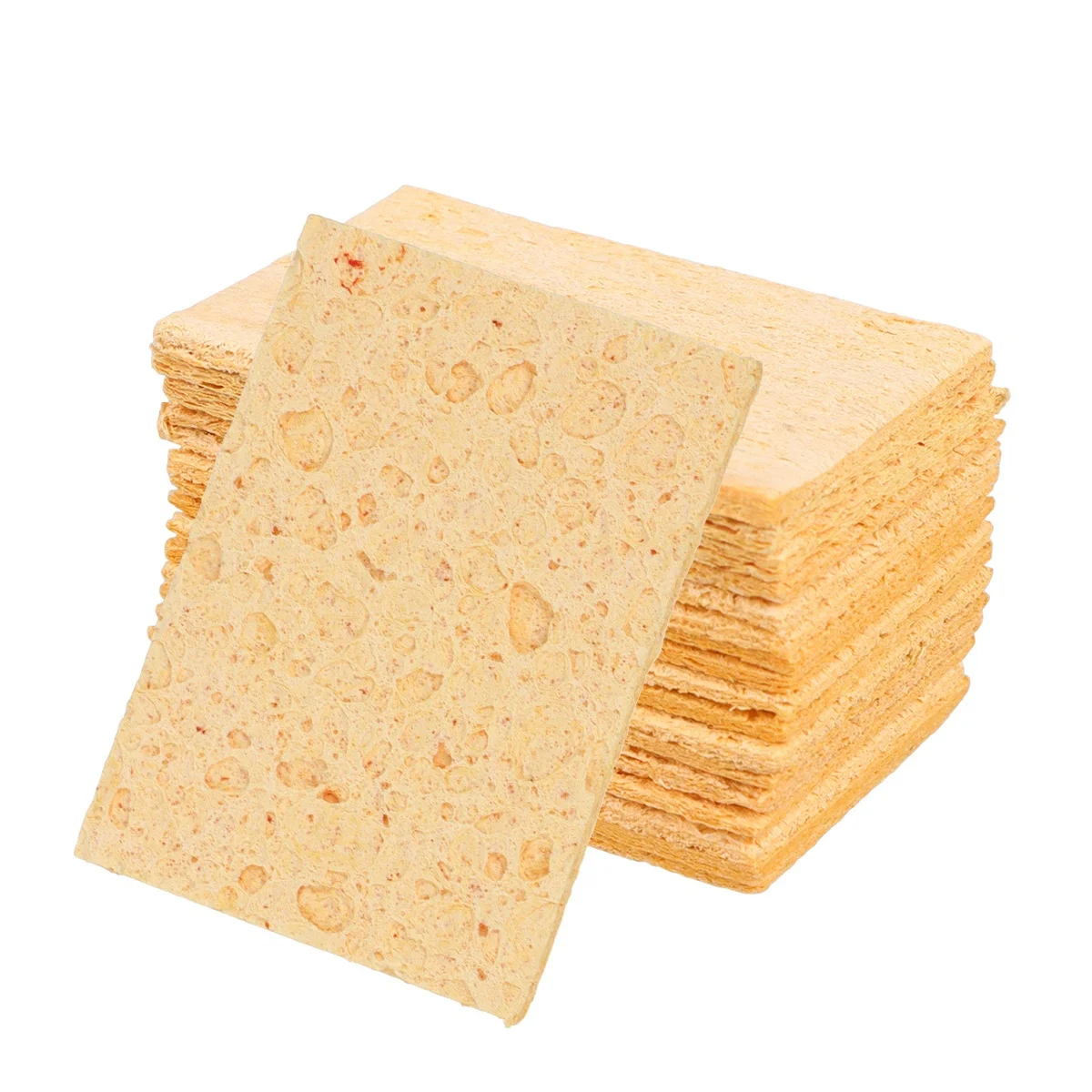

50Pcs Soldering Sponge Yellow High Temperature Resistant Welding Head Cleaner Remove Tin Cleaner for Soldering Iron Wiping Flux