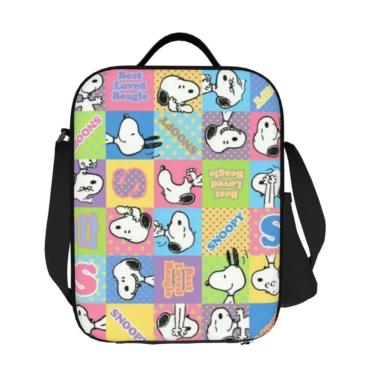 

Custom Anime Manga Snoopy Woodstock Insulated Lunch Tote Bag for Women Resuable Cooler Thermal Food Lunch Box Camping Travel