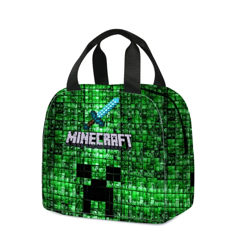 

Creativity Game Minecrafts Series Boys Lunch Bag Cartoon Character Printing High-capacity Outdoor Portable Lunch Box Bag