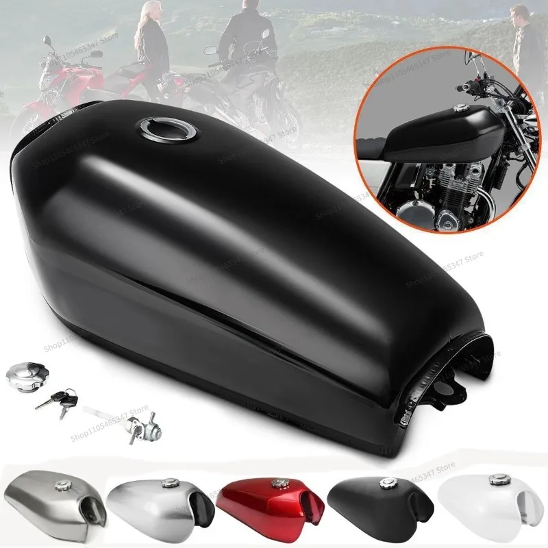 For General CG125 Motorcycle Retro Modified Fuel Tank Kit, No Side Hole with Oil Switch Oil Cap