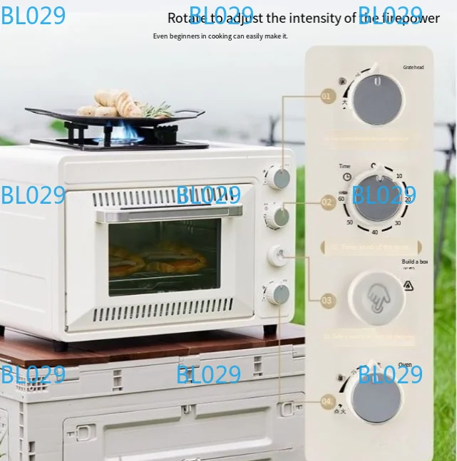 Portable small baking oven Household multi-functional outdoor gas baking pizza oven, camping gas dual-purpose box oven view 4