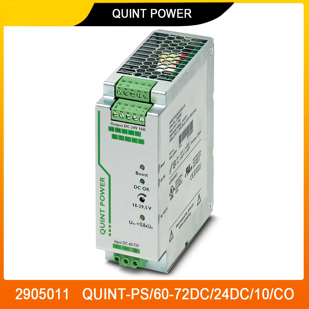 جديد لفينيكس 2905011   QUINT-PS/60-72DC/24DC/10/CO QUINT POWER DC/DC محول طلاء واقي 24VDC/10A