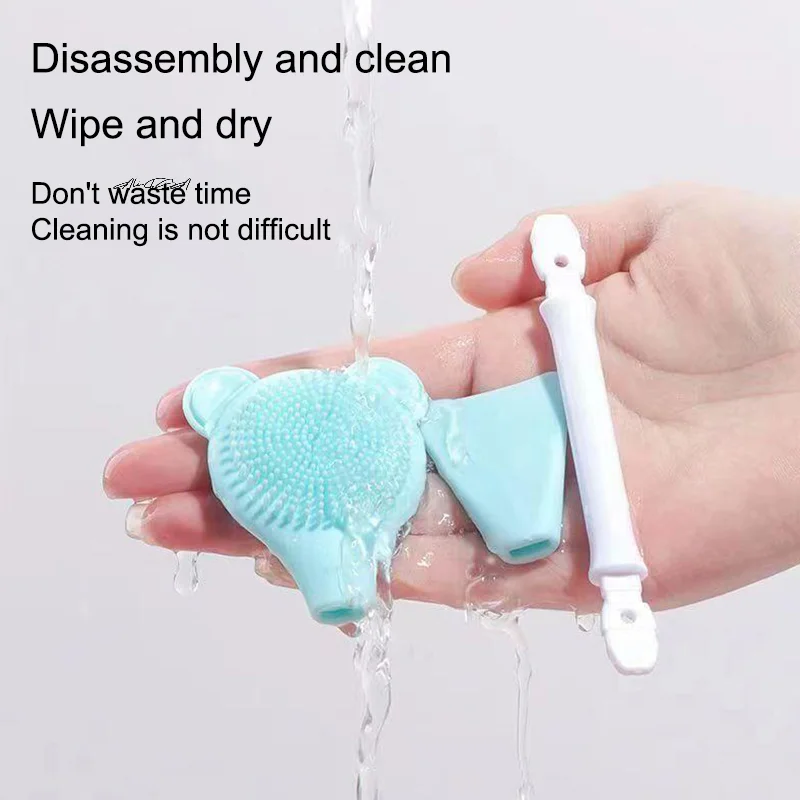 シリコン洗顔ブラシ スパチュラ 2-in-1 黒ずみ除去 ディープクレンジング 角質除去 スクラブ 毛穴ケア フェイシャルスキンケア