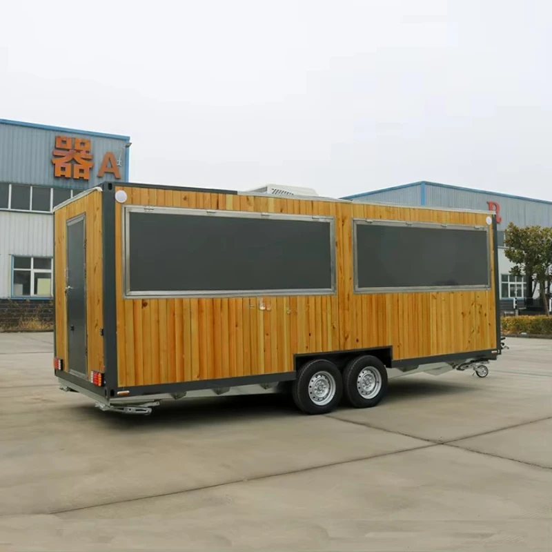 Street Food Cart Fast Food Trucks Mobile Food Trailer Shipping Container Kitchen Fully Equipped Mobile Restaurant Customizable view 3