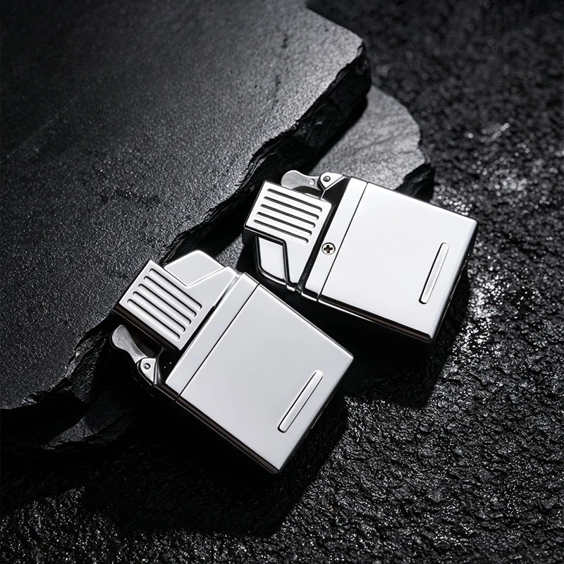Metal Creative Dual Flame Butane Gas Lighter Plug in Jet Flame Switching Open Flame For ZORRO CHIEF Brand Movements 54x36x12mm