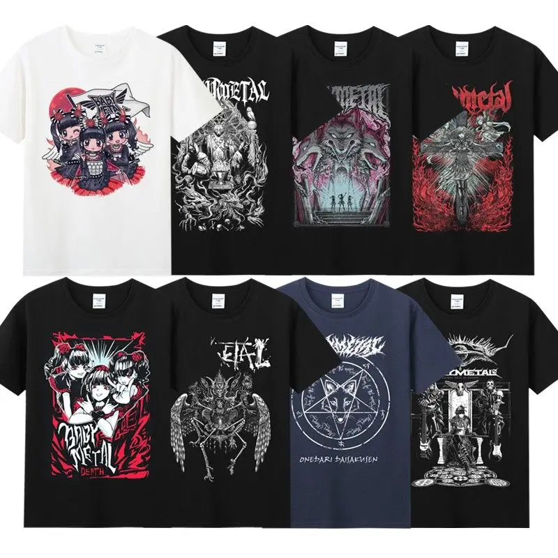 Trendy 3D Printed Round-neck Men's T-shirts, Short-sleeved and Half-sleeved Summer Men's Clothing for Teenagers, Babymetal Band