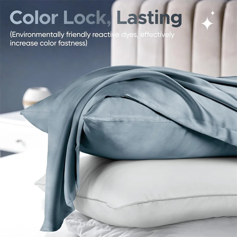 2 Pcs 100% Natural Mulberry Silk Pillow Case Double Sides Real Silk Pillowcase for Hair and Skin Customized Pillow Cases Cover