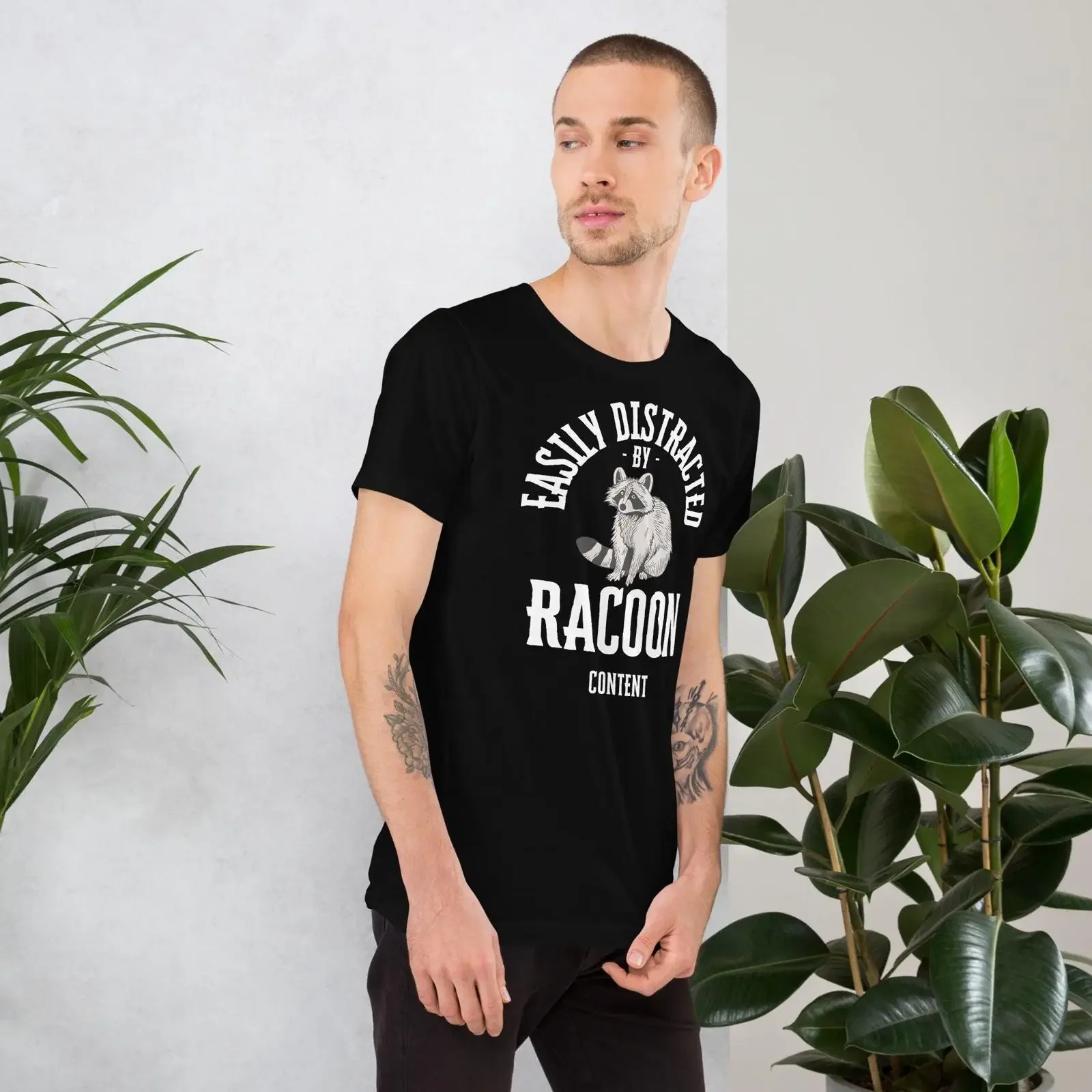 T Shirt Distraction Fun with Raccoon Print Cool Vintage Look vintage Washed graphic Unisex Soft Stylish Top For Everyday Wear
