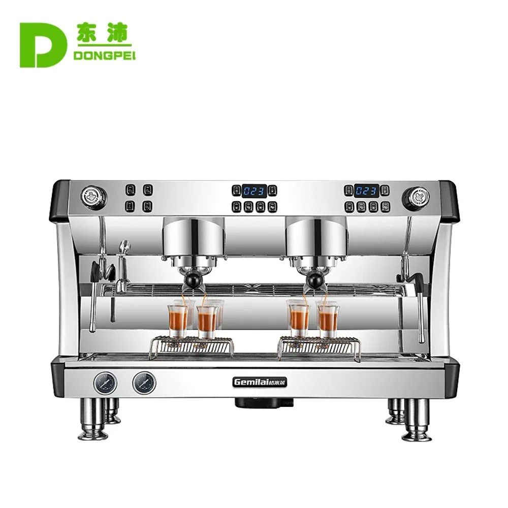 New Hot-selling Two-group Commercial Coffee Machine Stainless Steel Nano Portable Electric Espresso Machine Free Spare Parts 220