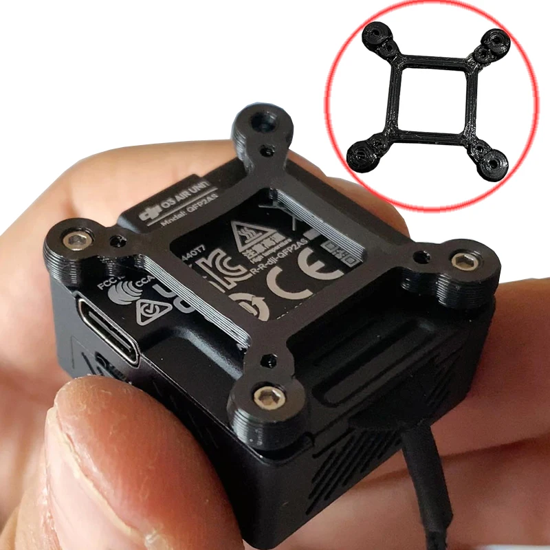 1PCS Model Airplane 3D Printed Parts TPU Fixed Seat Black Adapter Board 20x20 to 25x25 for Drone DJI O3 Air Unit DIY Accessories