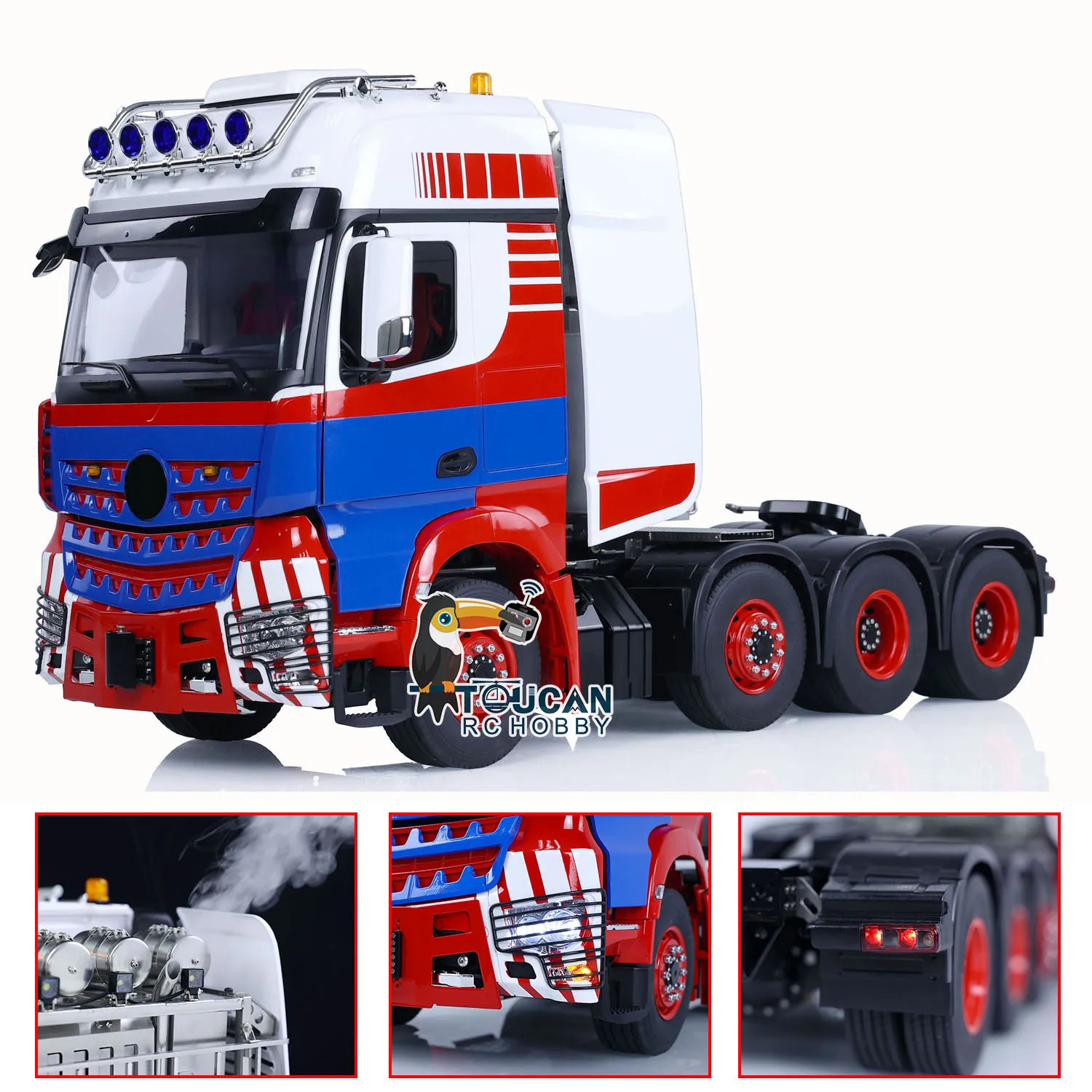 

RTR LESU 1/14 RC Tractor Truck 8x8 Upgraded Radio Control Car Model Smoke Unit 2-speed Transmission Light Sound Systems Toy