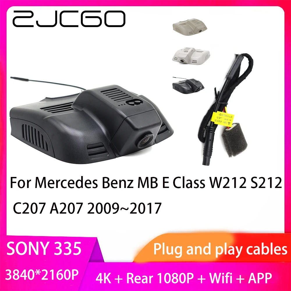 

ZJCGO Plug and Play DVR Dash Cam 4K 2160P Video Recorder for Mercedes Benz E Class MB W212 S212 C207 A207 2009~2017